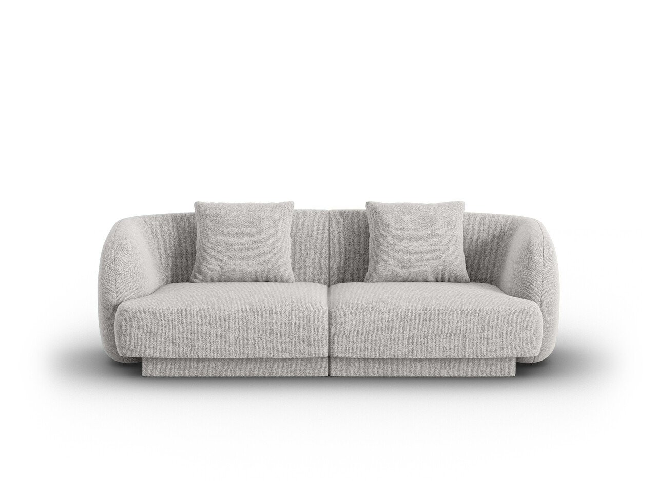 Canapea 2 locuri, Tulum, Cosmopolitan Design, 180x90x70 cm, tesatura chenille, gri deschis - imagine 6